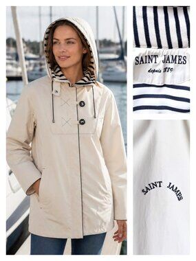 SAINT JAMES made France nautical rain coat - 8